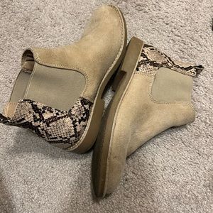 Suede x Snakeskin Ankle Boots